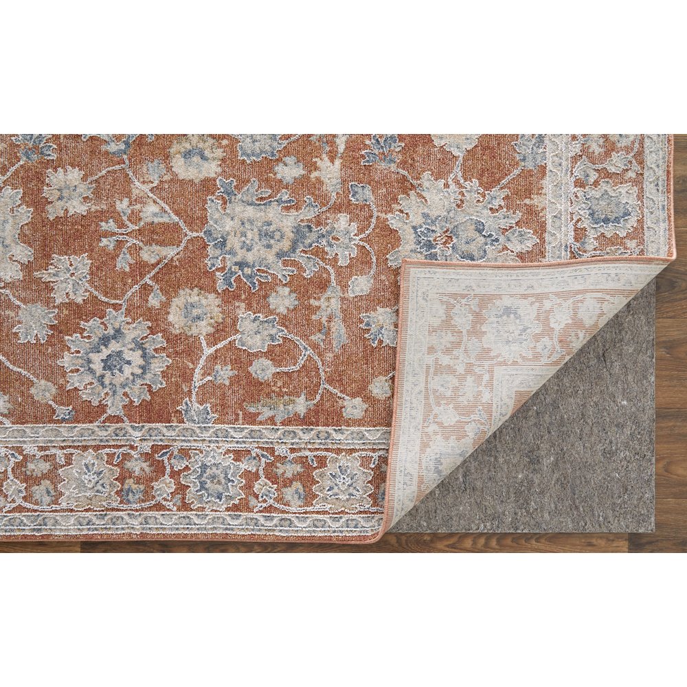 Pasha Transitional Floral & Botanical, Red/Ivory/Blue, 6'-7" x 9'-6" Area Rug. Picture 4