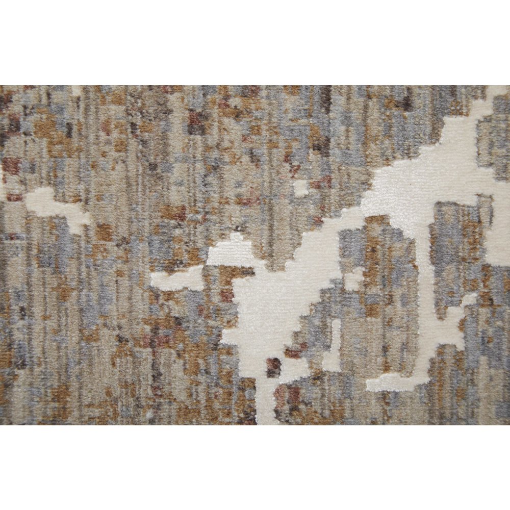 Pryor Modern Abstract, Taupe/Brown/White, 6'-7" x 9'-6" Area Rug. Picture 6