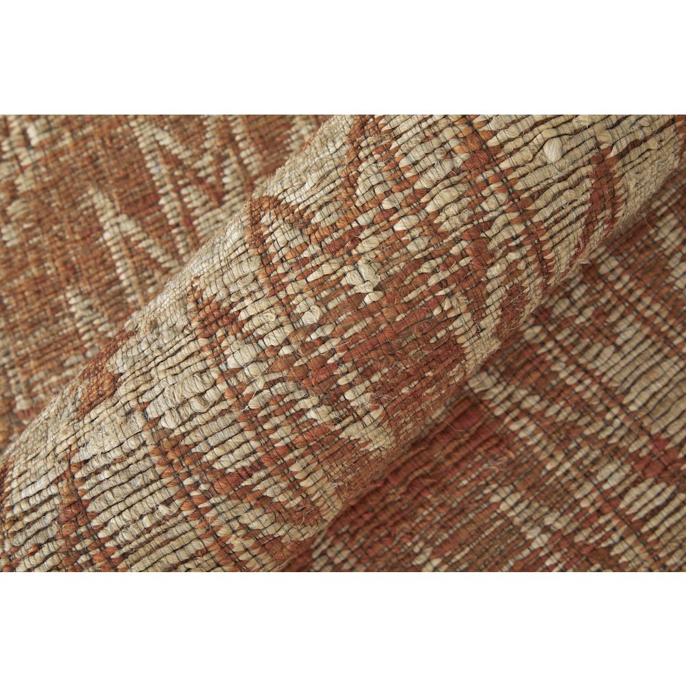 Lilliana Transitional Geometric, Orange/Ivory/Tan, 8' x 11' Area Rug. Picture 5