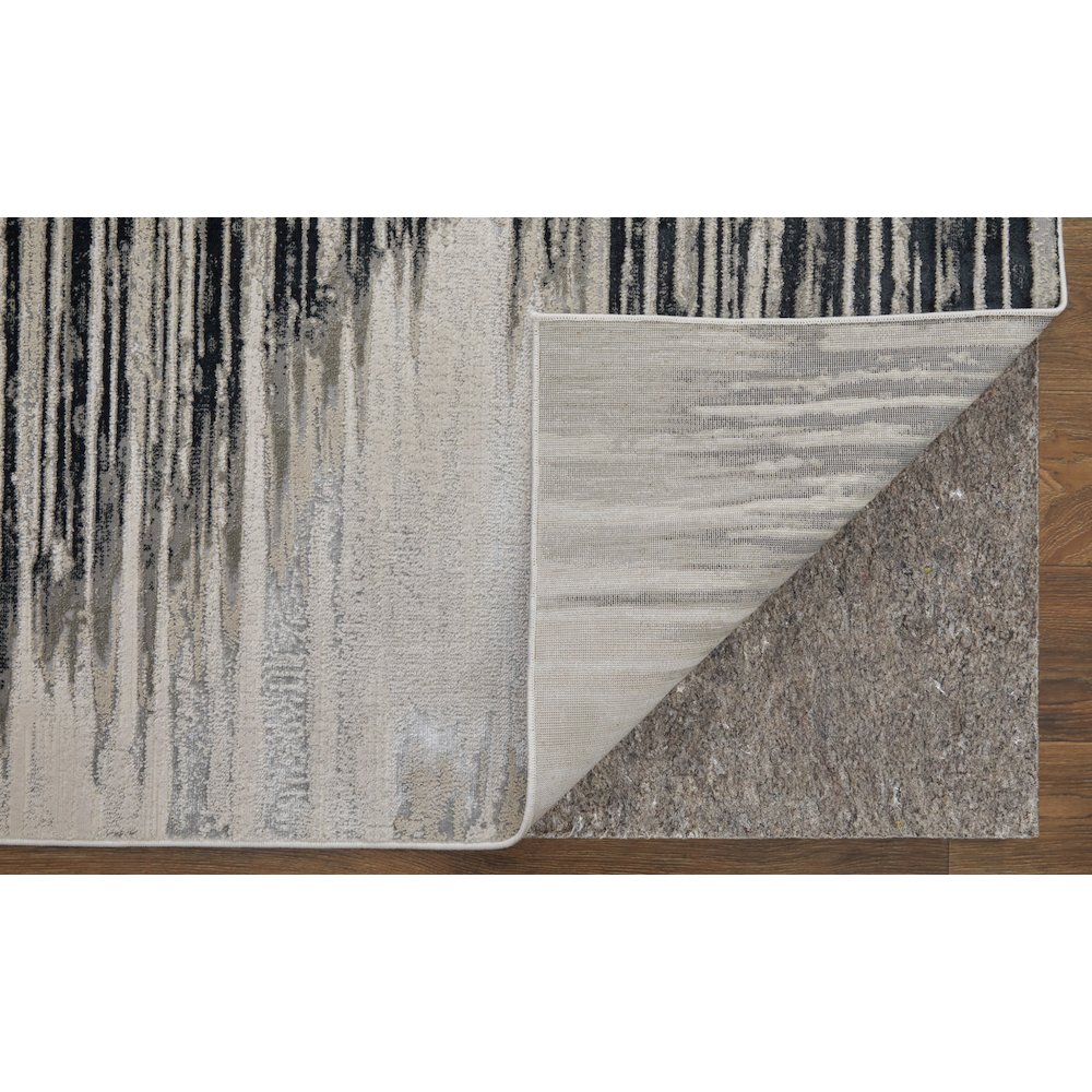 Micah Modern Diamond, Black/Silver/Taupe, 10' x 13'-2" Area Rug. Picture 4