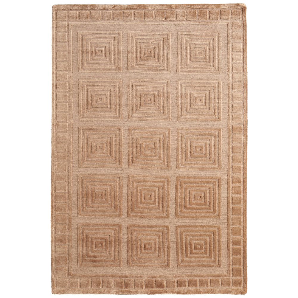 Channels Modern Geometric, Tan/Gold, 5'-6" x 8'-6" Area Rug. Picture 1