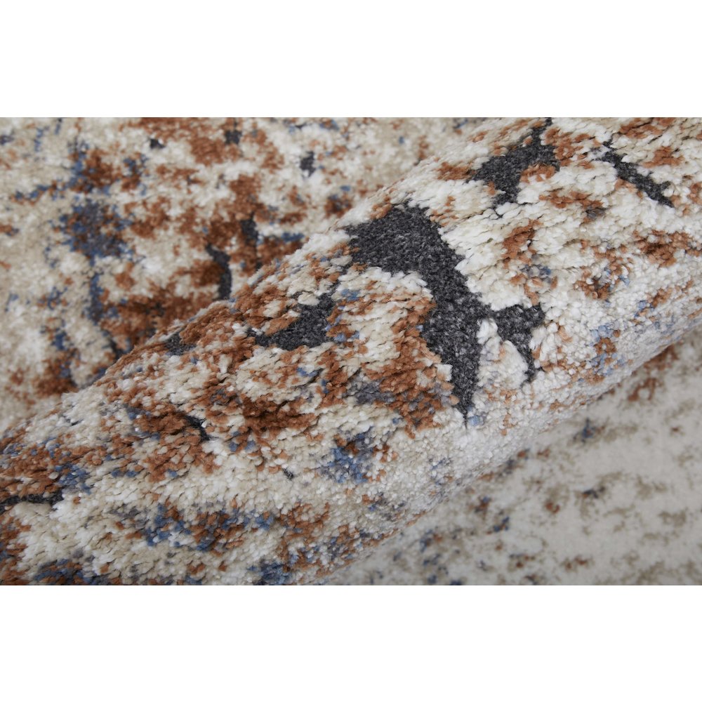Gilmore Modern Distressed, Ivory/Blue/Taupe, 5'-3" x 8' Area Rug. Picture 5