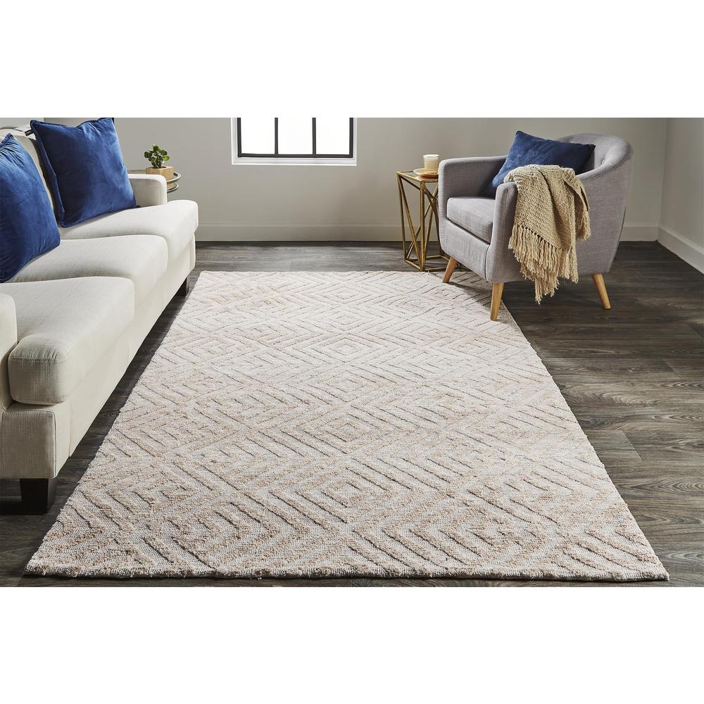 Colton Modern Art Deco Rug, Blush Pink/Champagne, 8ft x 10ft Area Rug, 8748792FBLH000F00. Picture 1