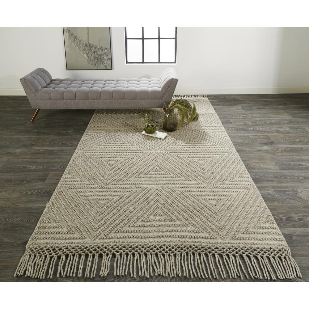 Phoenix Contemporary Moroccan Style Rug, Natural Tan, 7ft-9in x 9ft-9in Area Rug, 8820810FSTN000F99. Picture 1