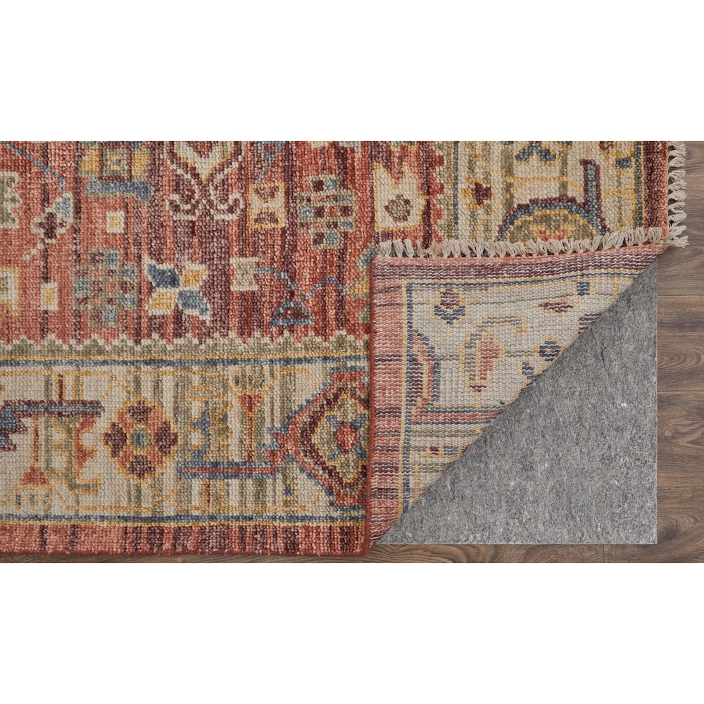 Fillmore Transitional Medallion, Red/Ivory/Gold, 8' x 10' Area Rug. Picture 4