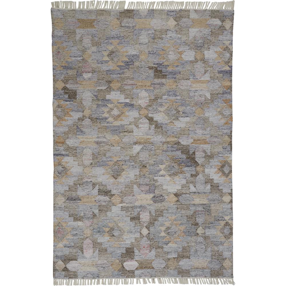 Beckett Eco Moroccan Ornamental Mosaic Rug, Blue/Tan/Brown, 8ft x 10ft Area Rug, 8900818FGRYMLTF00. Picture 2