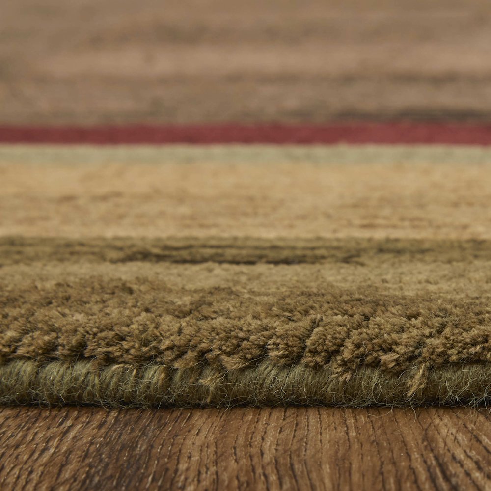 Keystone Modern Stripes, Brown/Green/Red, 5'-6" x 8'-6" Area Rug. Picture 8