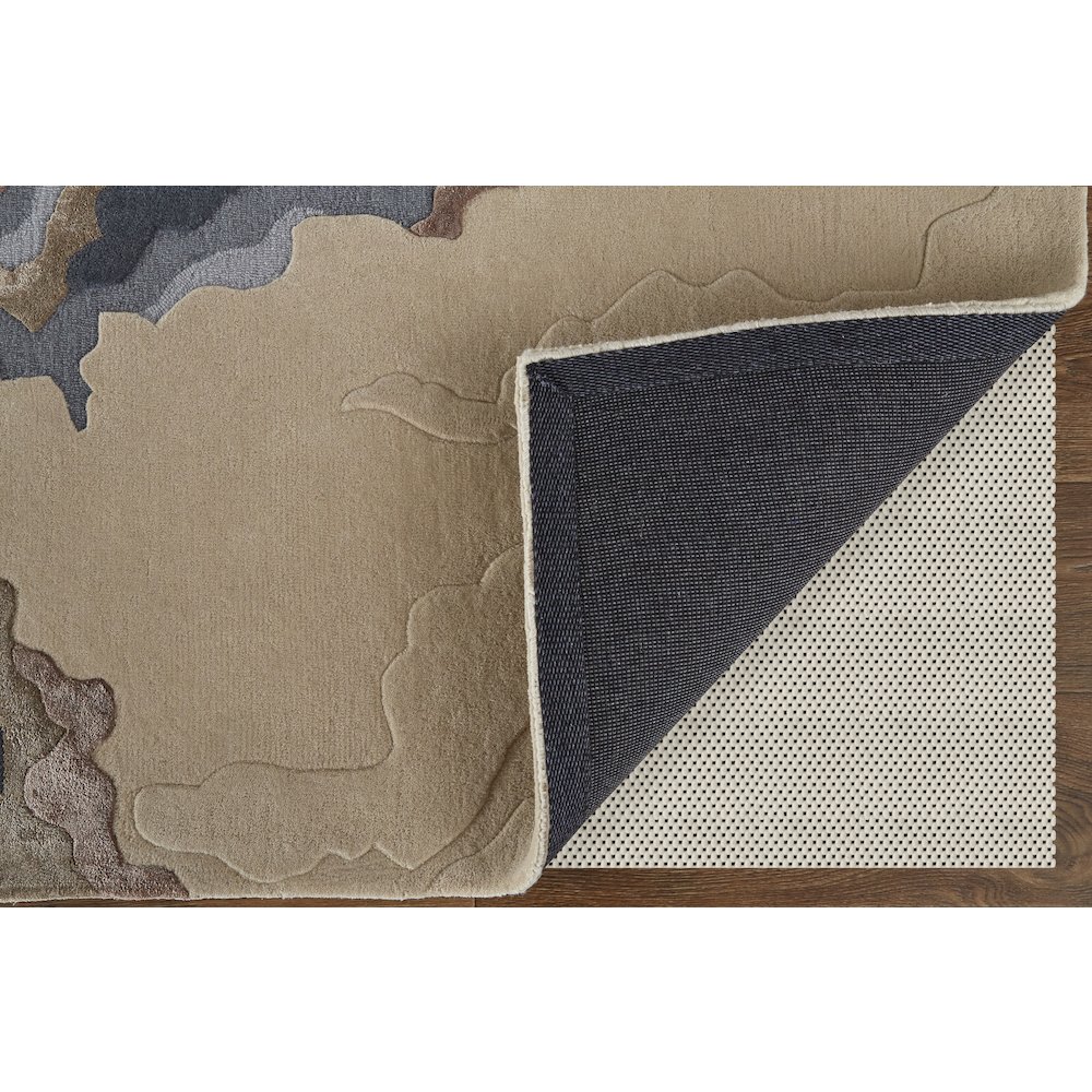 Serrano Transitional Abstract, Tan/Brown/Blue, 5' x 8' Area Rug. Picture 4