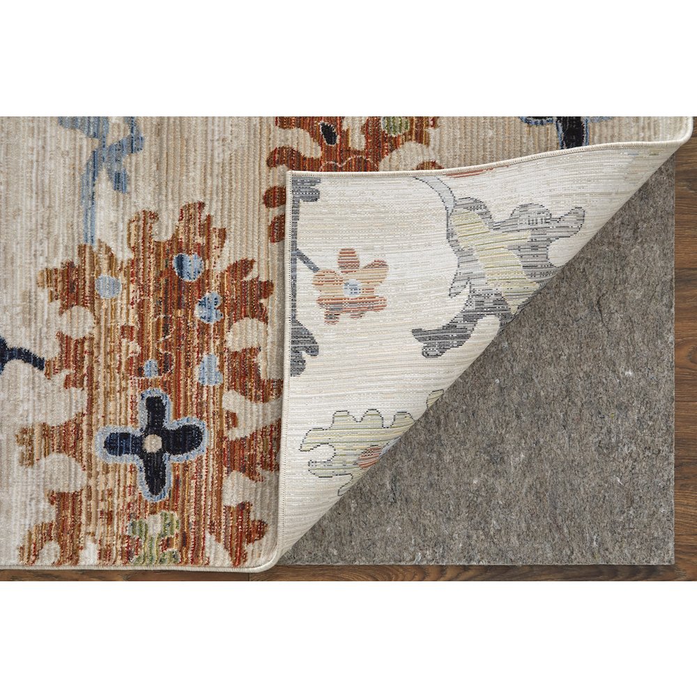 Transitional Floral & Botanical, Ivory/Red/Blue, 7'-10" x 10'-3" Area Rug. Picture 4