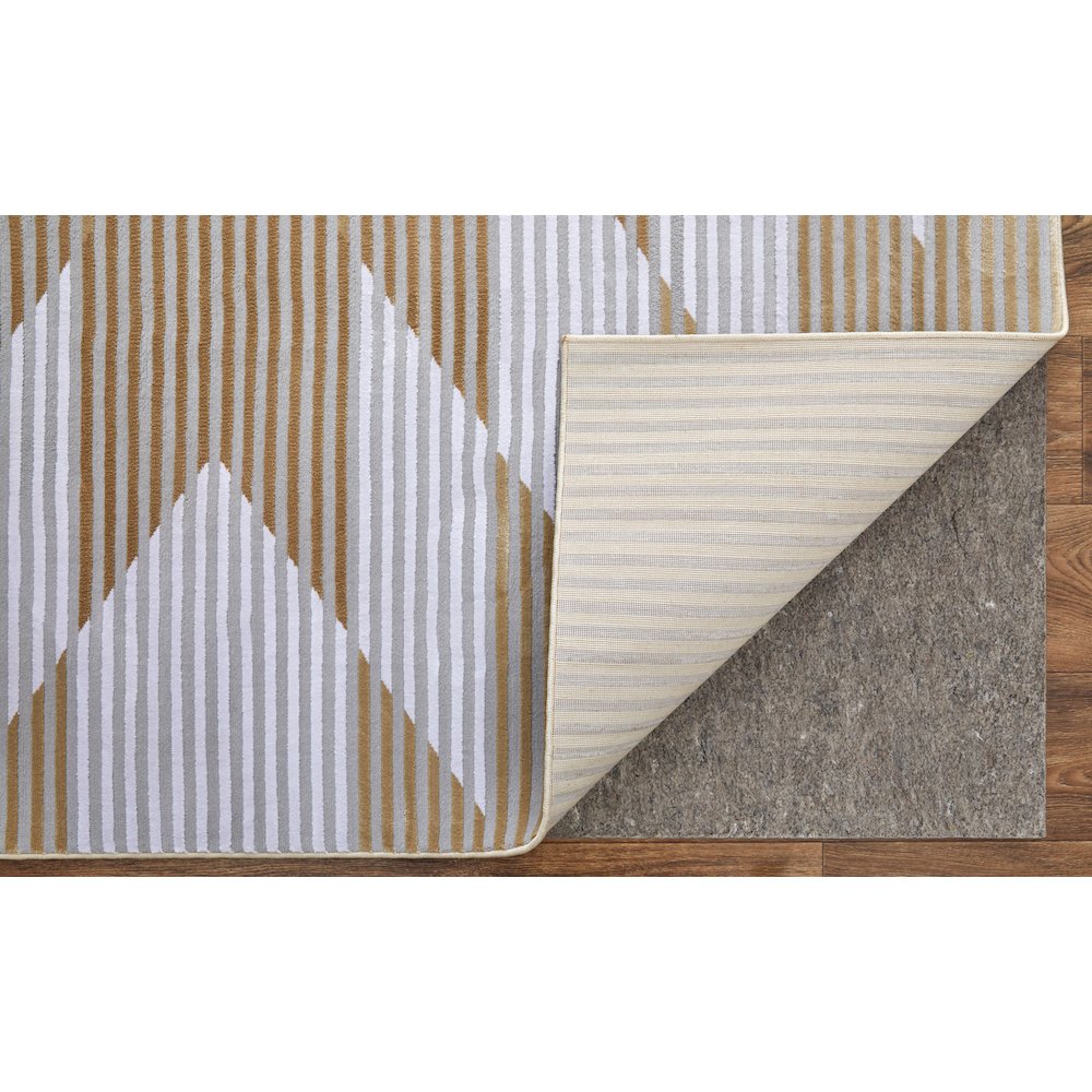 Marigold Modern Geometric, Gold/Gray/White, 10'-4" x 13'-6" Area Rug. Picture 4