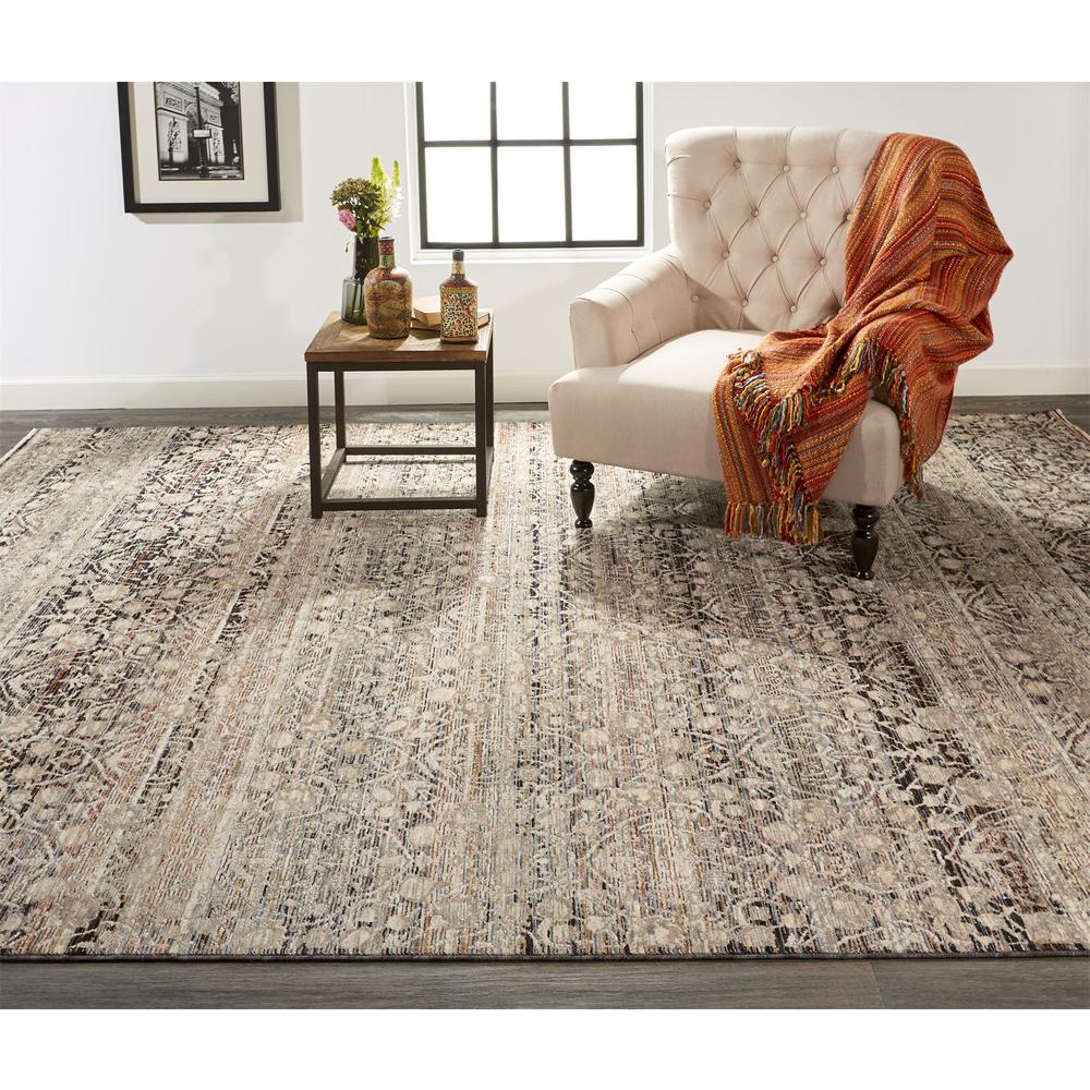 Caprio Space Dyed Ornamental Area Rug, Ink Blue/Beige/Rust, 6ft-7in x 9ft-6in, 9203961FSTN000F05. Picture 1