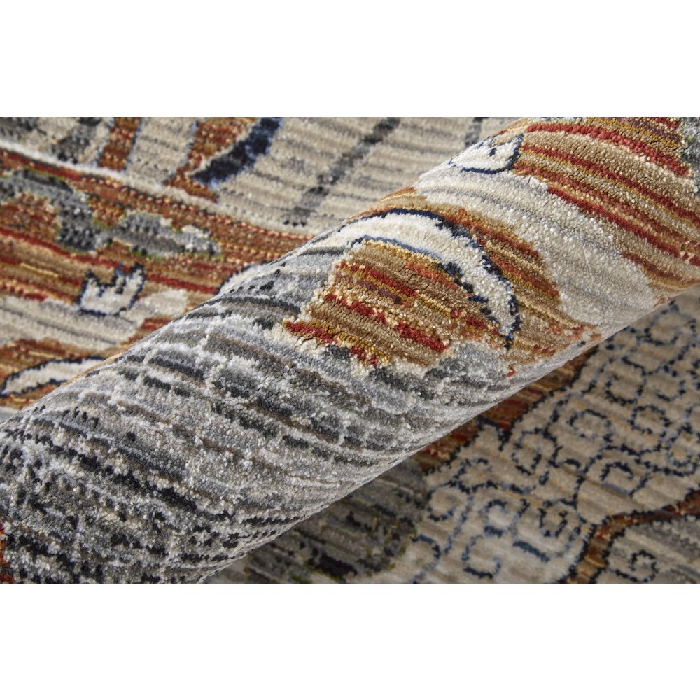 Melrose Transitional Ikat, Ivory/Red/Gray, 9'-0" x 12'-8" Area Rug. Picture 5
