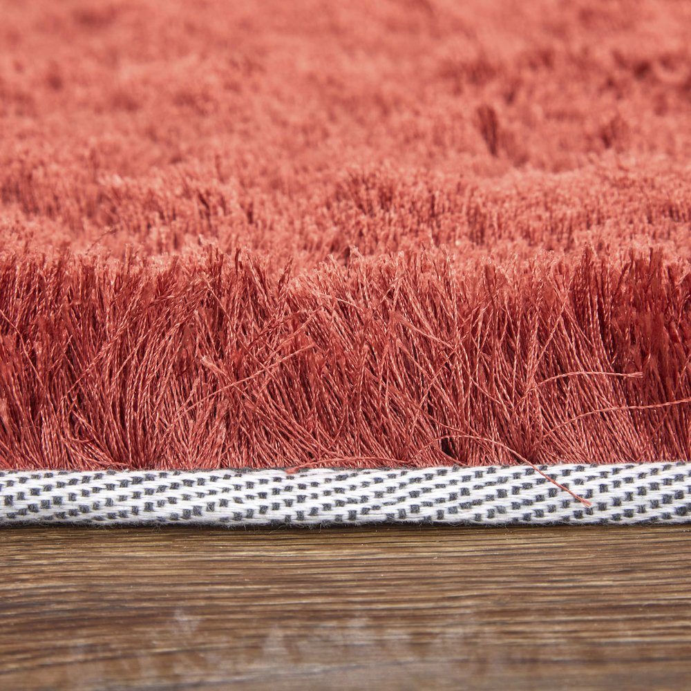 Indochine Modern Solid, Red/Orange, 4'-9" x 7'-6" Area Rug. Picture 9