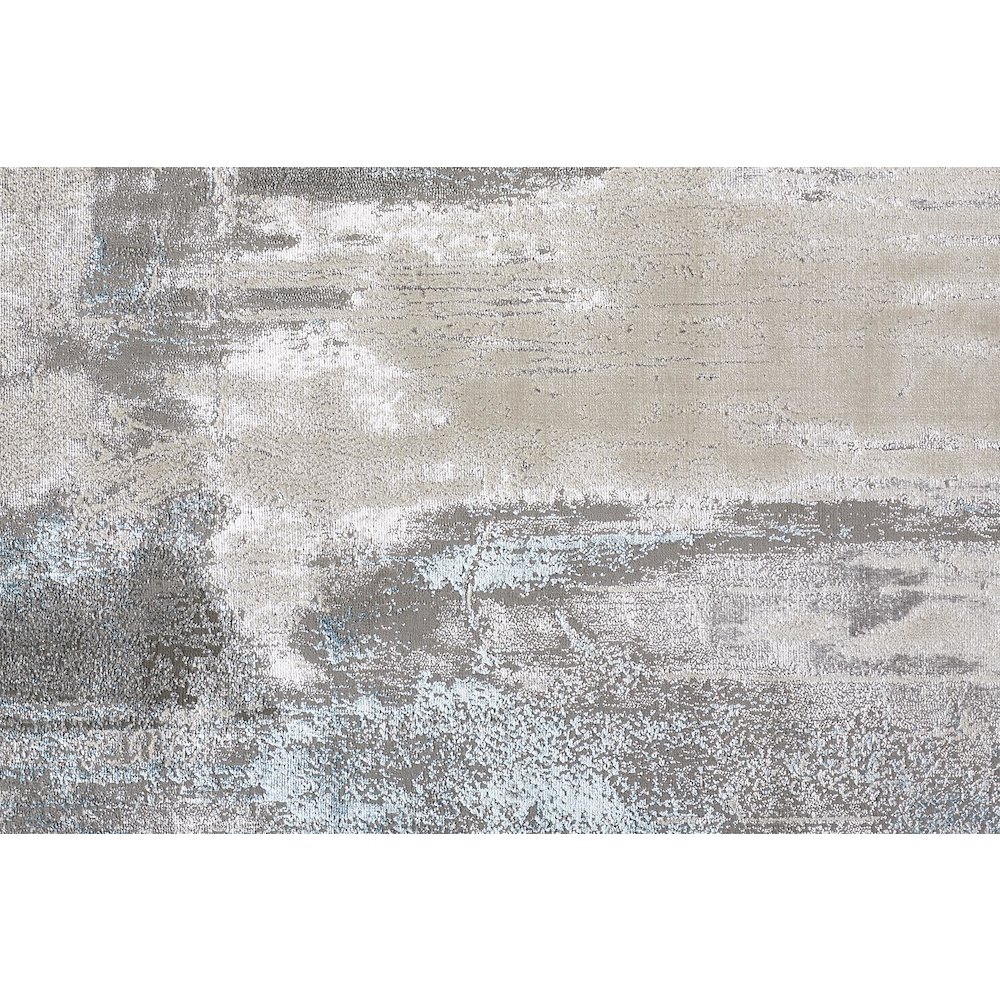 Azure Modern Abstract, Gray/Ivory/Blue, 3'-11" x 6' Accent Rug. Picture 4