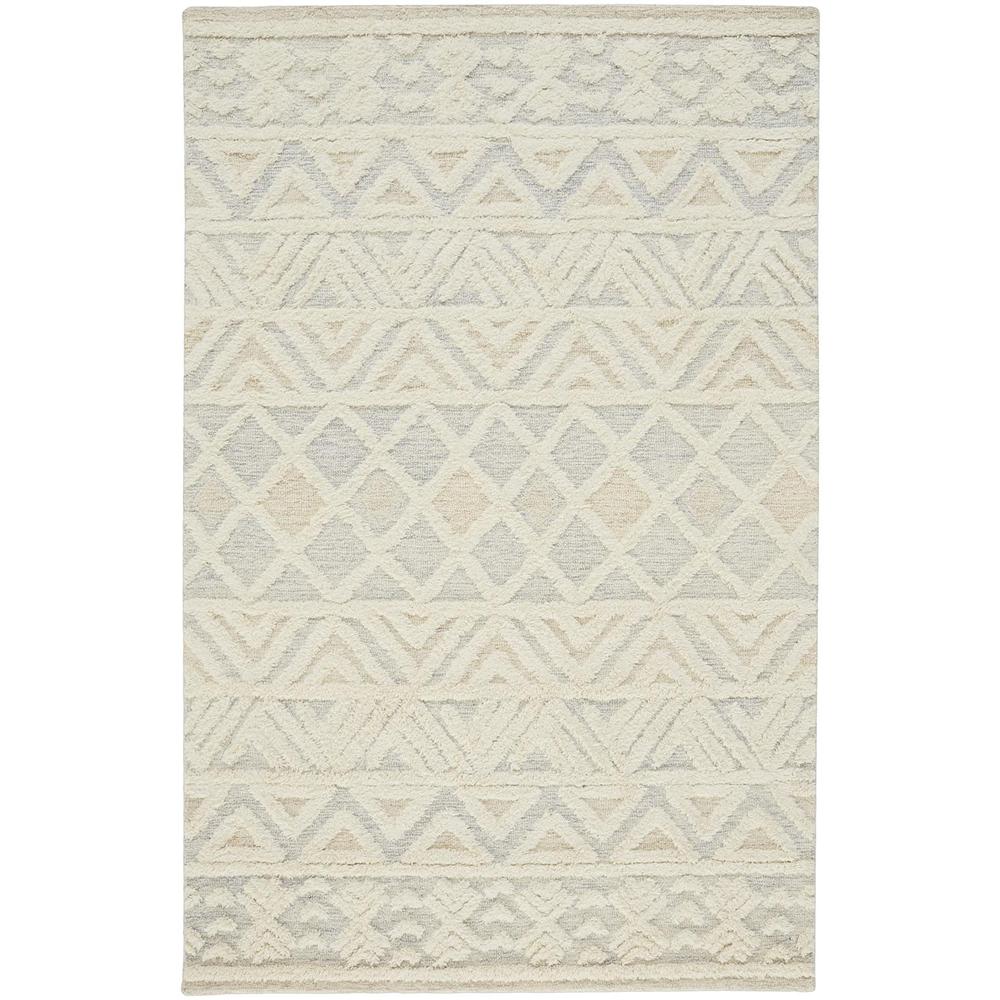 Anica Moroccan Chevorn Wool Tufted Rug, Ivory/Chambray Blue, 5ft x 8ft Area Rug, ANC8005FBLU000E10. Picture 2