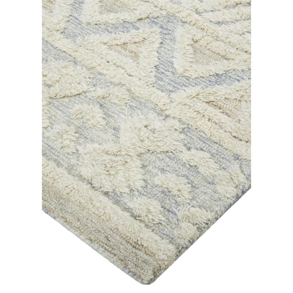 Anica Moroccan Chevorn Wool Tufted Rug, Ivory/Chambray Blue, 5ft x 8ft Area Rug, ANC8005FBLU000E10. Picture 3