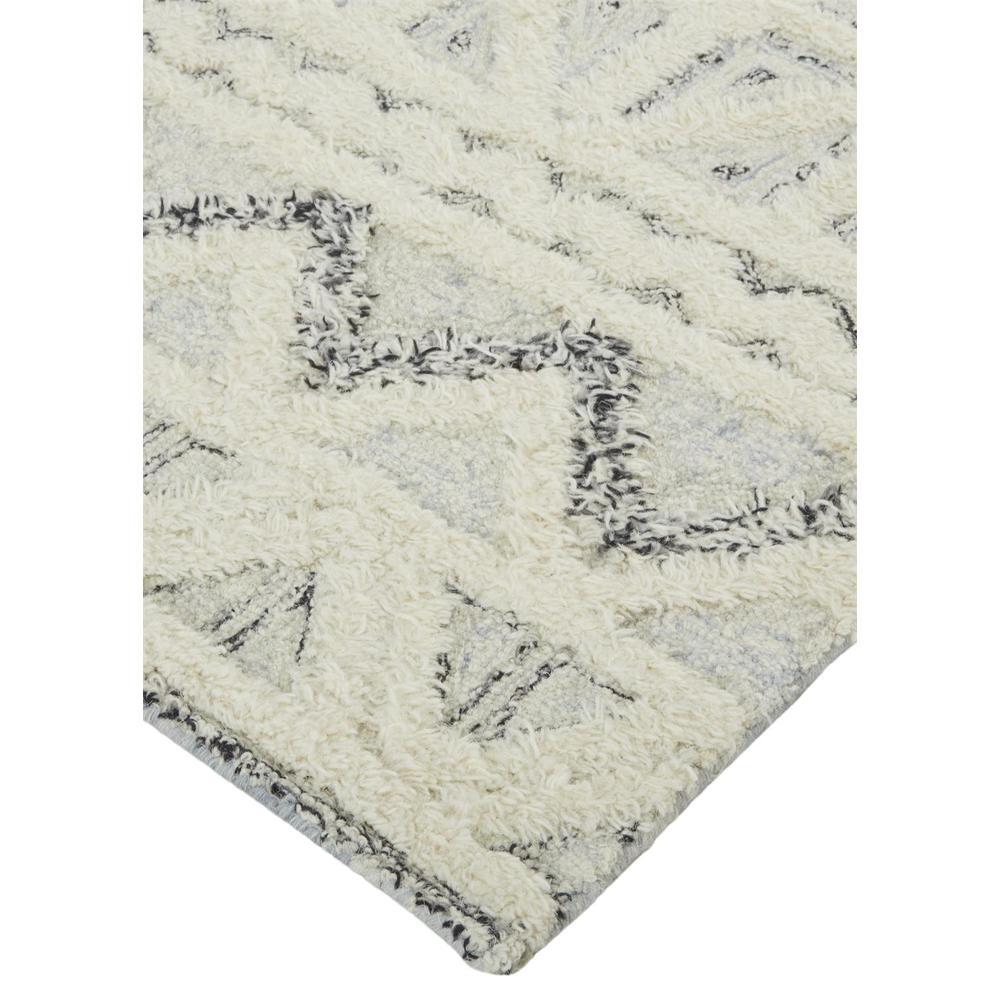Anica Moroccan Wool Rug w/Diamond Lines, Ivory/Chambray Blue, 5ft x 8ft Area Rug, ANC8007FBLUIVYE10. Picture 3