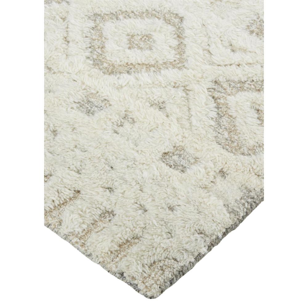 Anica Moroccan Wool Rug w/Diamonds, Ivory/Natrual Tan, 5ft x 8ft Area Rug, ANC8010FBGE000E10. Picture 3