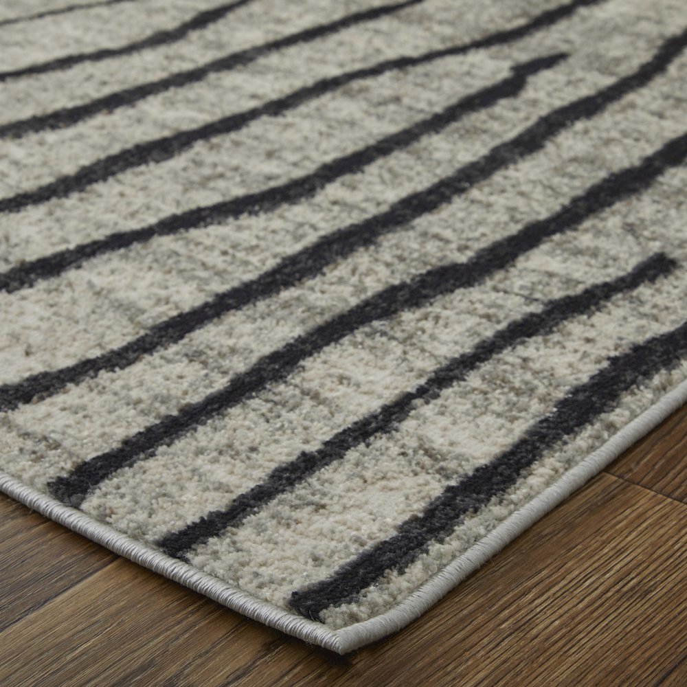 Kano Transitional Abstract, Gray/Black/Taupe, 4'-3" x 6'-3" Accent Rug. Picture 3