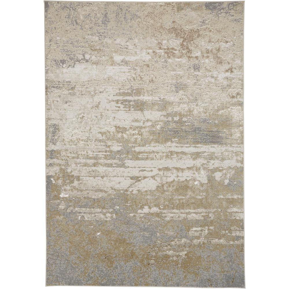 Aura Luxe Modern Rug, Gray/Beige/Gold, 6ft - 7in x 9ft - 6in Area Rug, AUR3567FBGEGLDF05. Picture 1