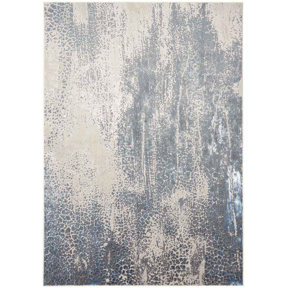 Azure Modern Metallic Watercolor Rug, Teal/Gray/Beige, 5ft x 8ft Area Rug, AZR3401FGRYBLUE10. Picture 1