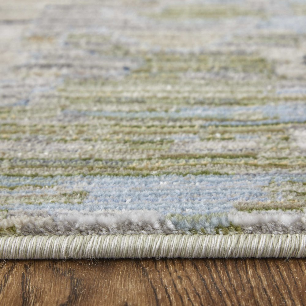 Melrose Traditional Floral & Botanical, Green/Ivory/Blue, 6'-7" x 9'-6" Area Rug. Picture 8