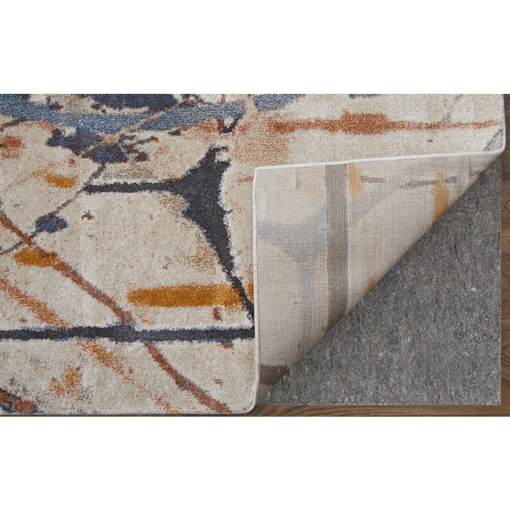 Gilmore Modern Watercolor, Blue/Orange/Gray, 2'-6" x 8' Runner. Picture 4