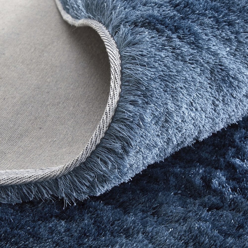 Indochine Modern Solid, Blue/Black, 7'-6" x 9'-6" Area Rug. Picture 8