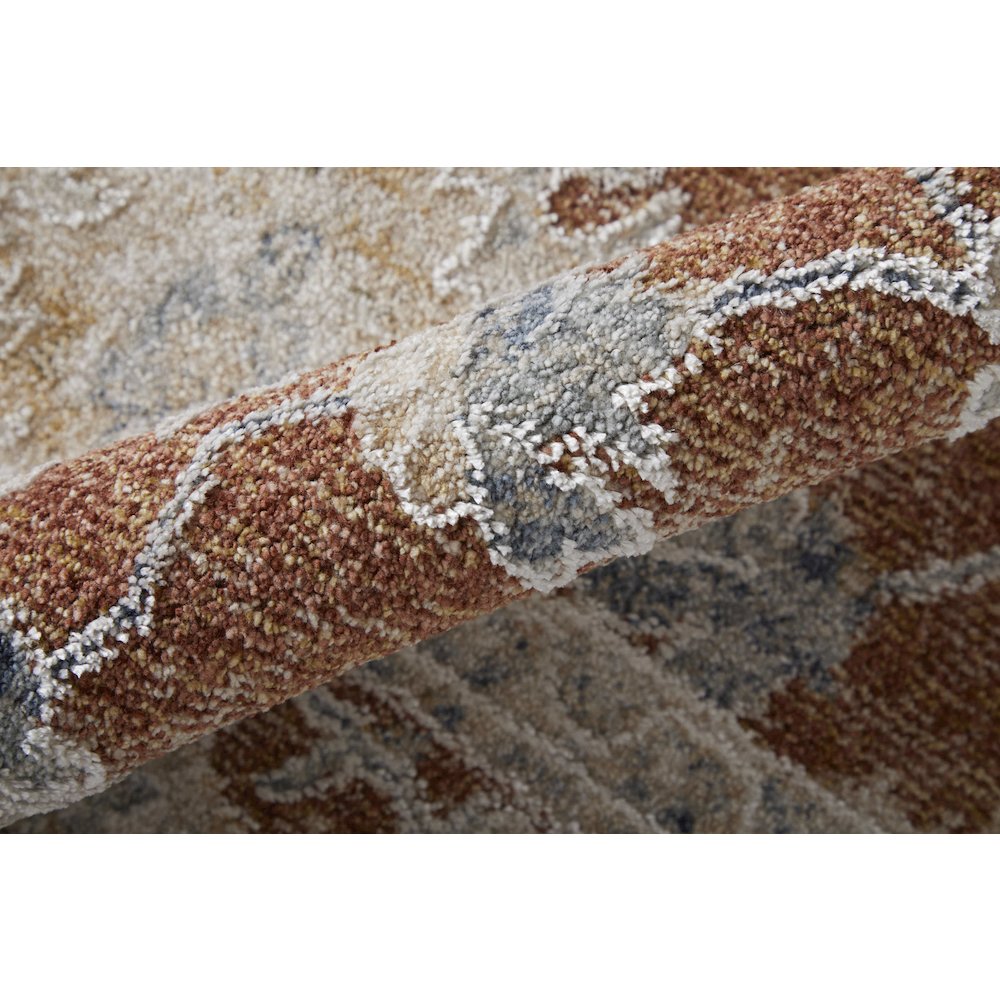 Pasha Transitional Floral & Botanical, Red/Ivory/Blue, 6'-7" x 9'-6" Area Rug. Picture 5