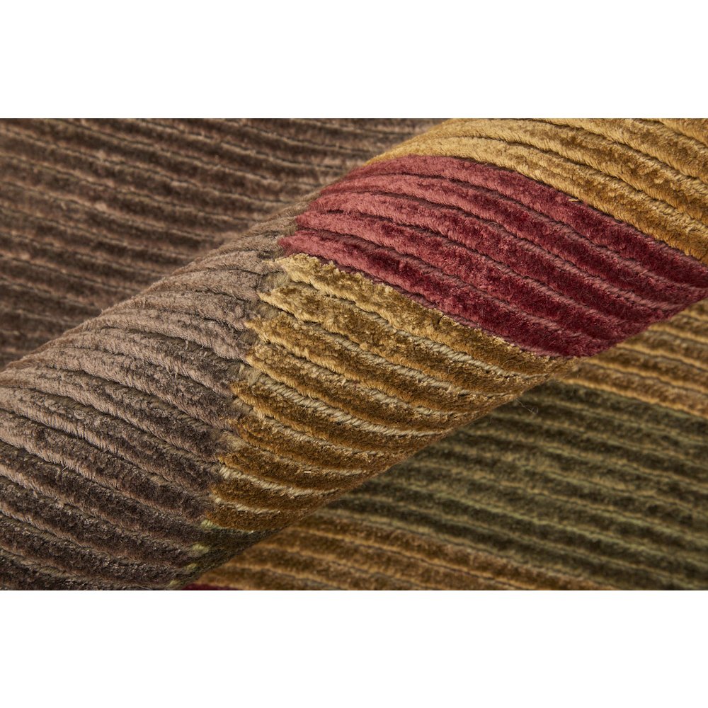 Keystone Modern Stripes, Brown/Green/Red, 5'-6" x 8'-6" Area Rug. Picture 6