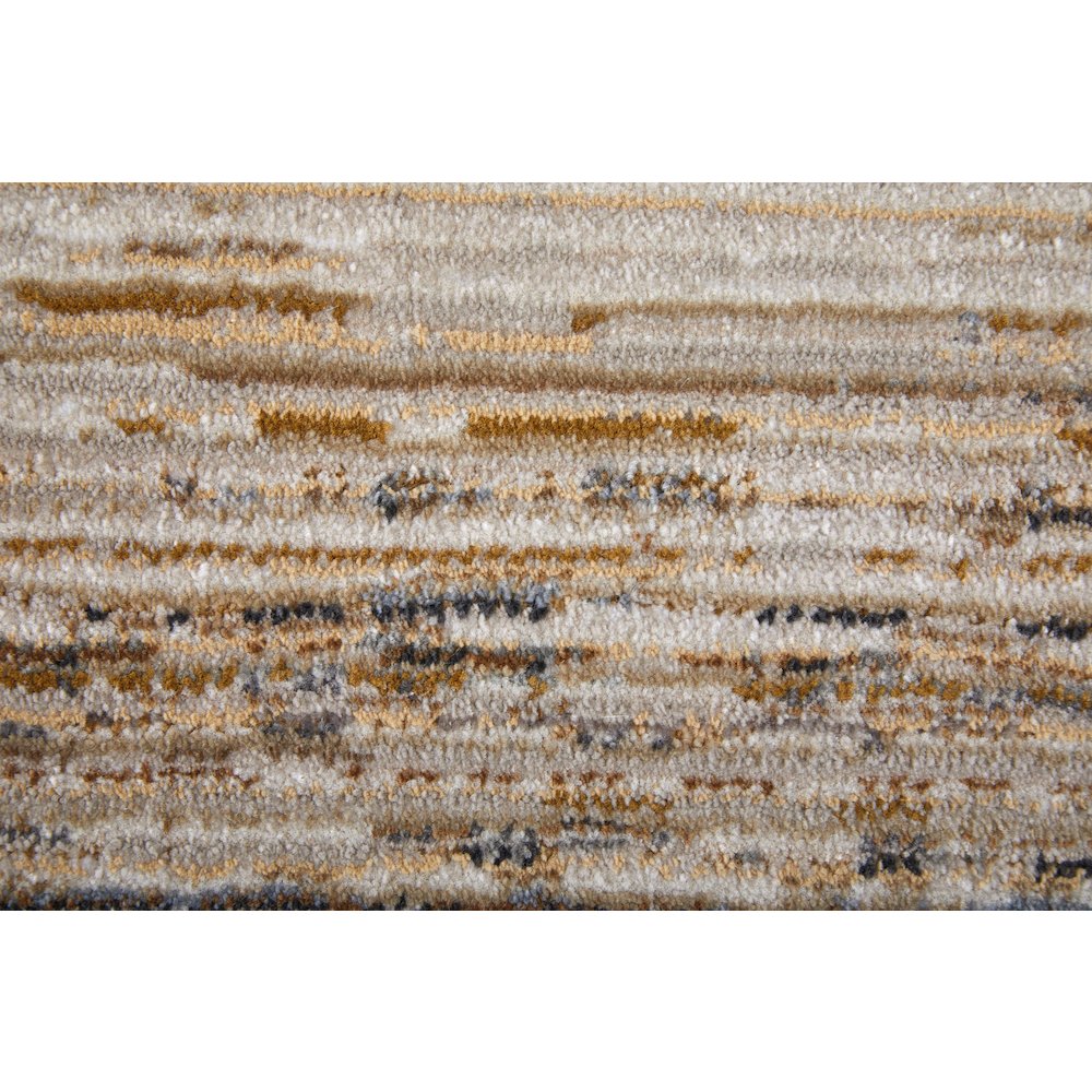 Deja Modern Distressed, Ivory/Brown/Tan, 6'-7" x 9'-6" Area Rug. Picture 5