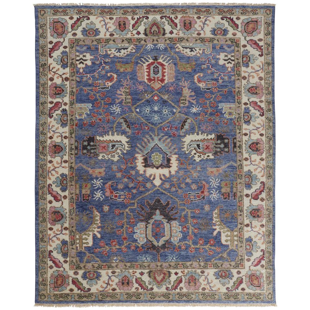 Beall Luxury Wool Rug, Ornamental Border, Blue, 5ft-6in x 8ft-6in Area Rug, BEA6708FBLUMLTE50. Picture 2