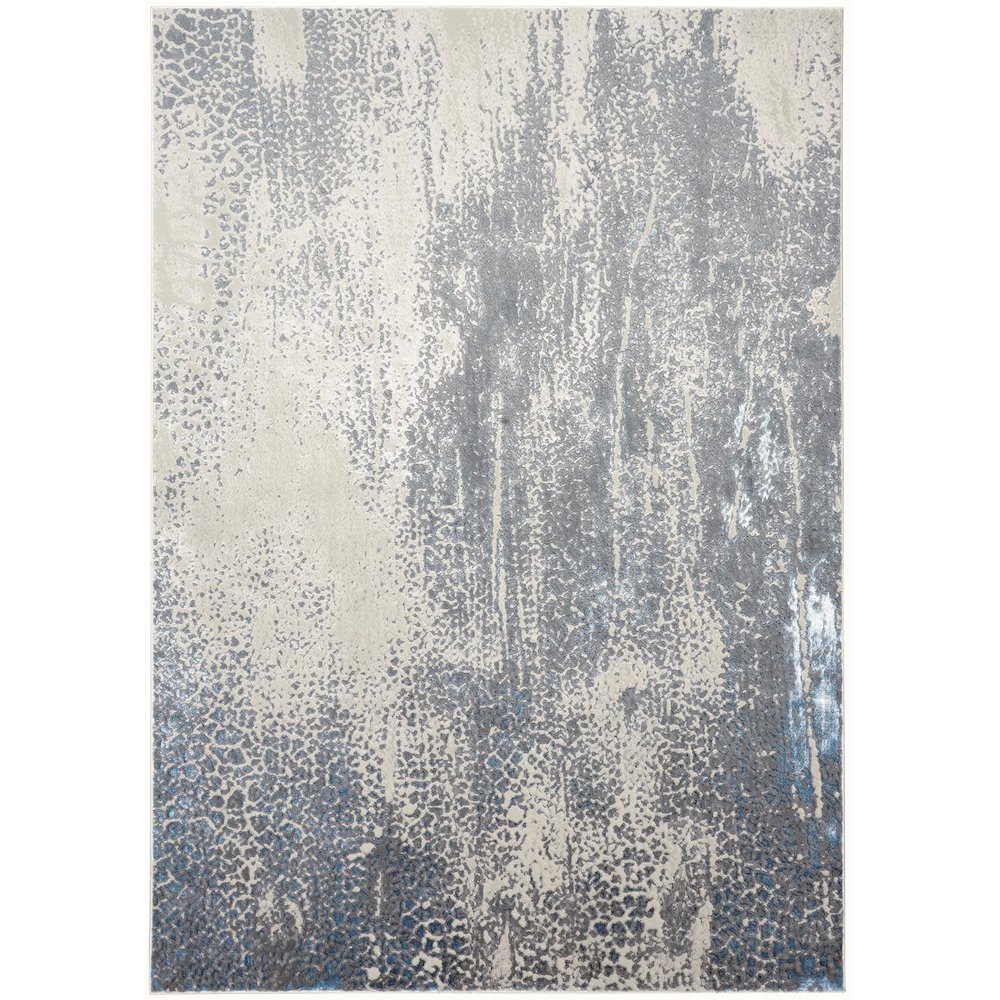 Azure Modern Watercolor, Gray/Blue/Ivory, 8' x 10' Area Rug. Picture 1