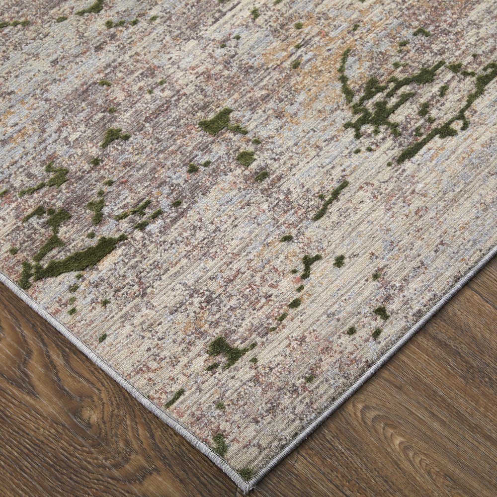 Pryor Modern Abstract, Taupe/Green/Tan, 6'-7" x 9'-6" Area Rug. Picture 4