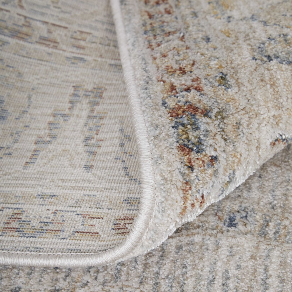 Pasha Transitional Ikat, Ivory/Blue/Taupe, 5' x 7'-6" Area Rug. Picture 7