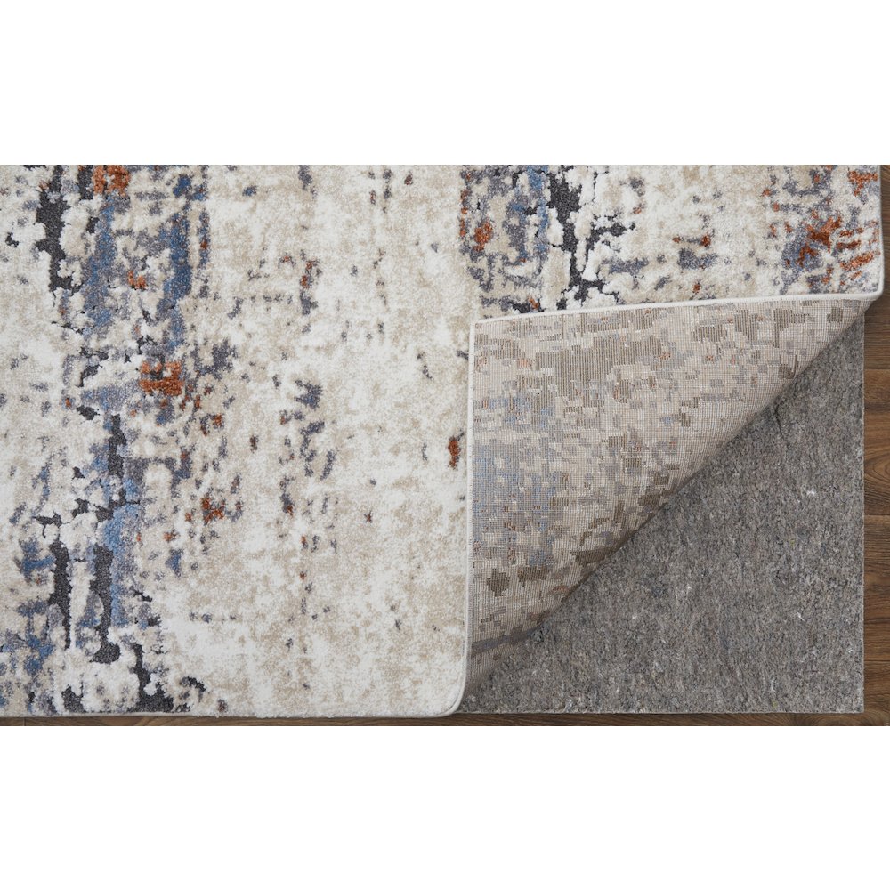 Gilmore Modern Abstract, Ivory/Blue/Gray, 2' x 3' Accent Rug. Picture 4