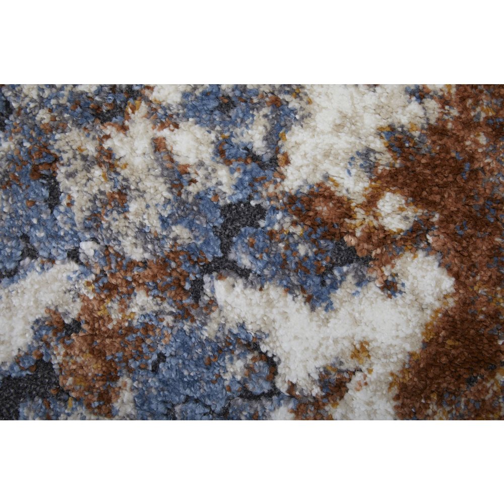 Gilmore Modern Abstract, Ivory/Blue/Orange, 10' x 14' Area Rug. Picture 6