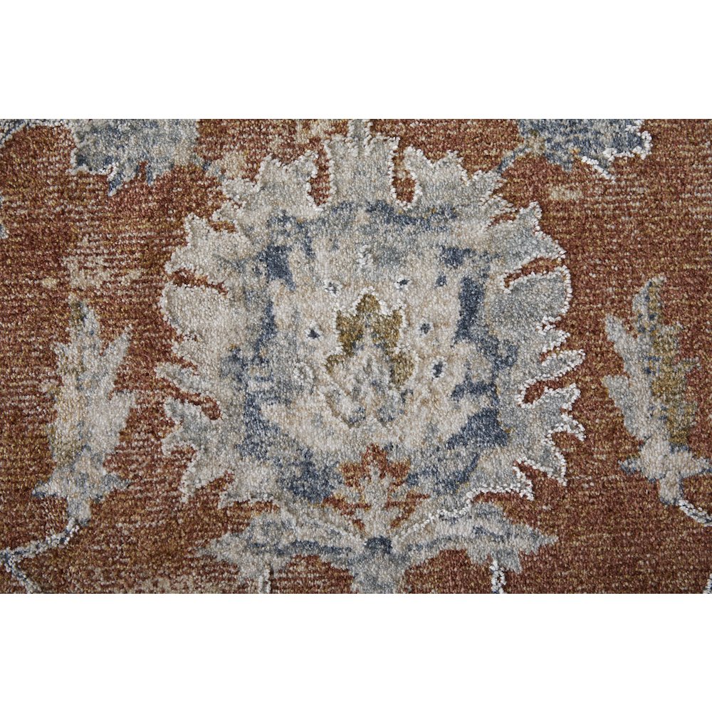 Pasha Transitional Floral & Botanical, Red/Ivory/Blue, 6'-7" x 9'-6" Area Rug. Picture 6
