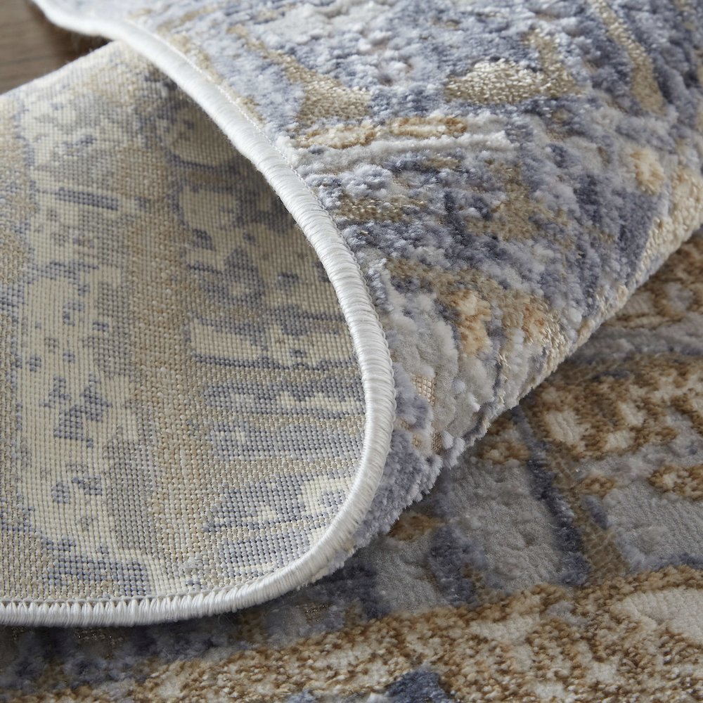 Laina Transitional Gradient & Ombre, Tan/Brown/Blue, 9'-8" x 12'-8" Area Rug. Picture 7