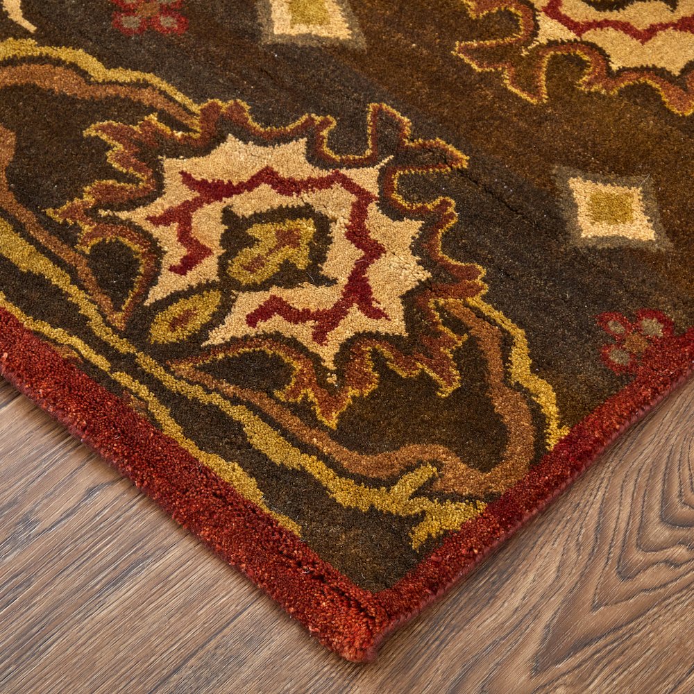 Amzad Transitional Ikat, Brown/Red/Tan, 7'-9" x 9'-9" Area Rug. Picture 2