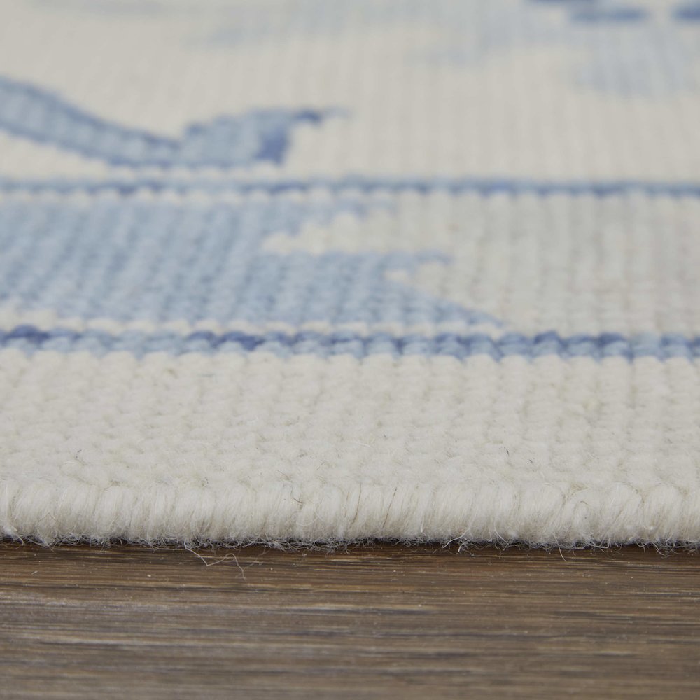 Karina Transitional Floral & Botanical, Ivory/Blue, 5'-6" x 8'-6" Area Rug. Picture 8
