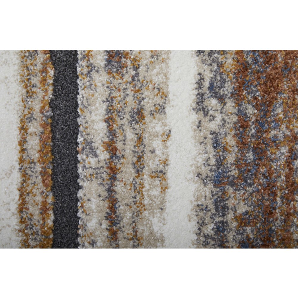 Gilmore Modern Stripes, Ivory/Orange/Gray, 2'-6" x 8' Runner. Picture 7