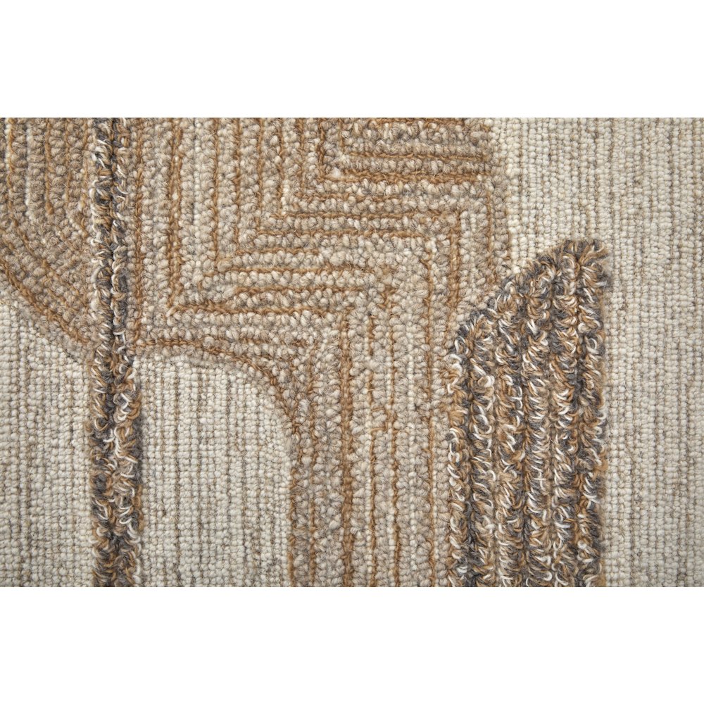 Pollock Modern Geometric, Ivory/Brown/Tan, 2' x 3' Accent Rug. Picture 6