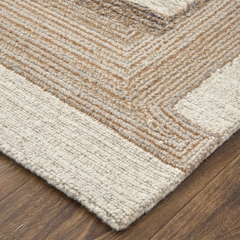 Pollock Modern Geometric, Ivory/Brown/Tan, 2' x 3' Accent Rug. Picture 3