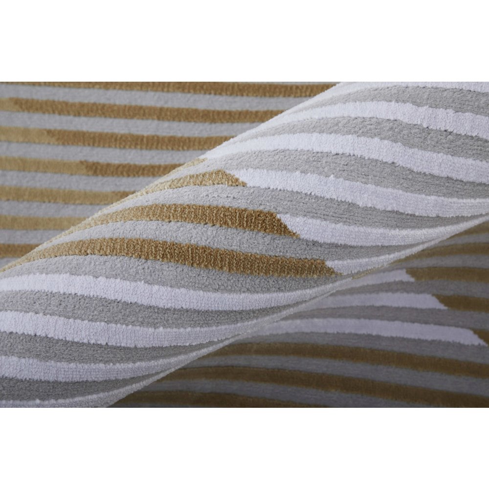 Marigold Modern Geometric, Gold/Gray/White, 10'-4" x 13'-6" Area Rug. Picture 6