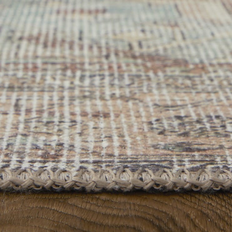 Percy Vintage Medallion Rug, Pink Clay/Charcoal Gray, 7ft-10in x 9ft-10in, PRC39ALFBRNRSTF71. Picture 9