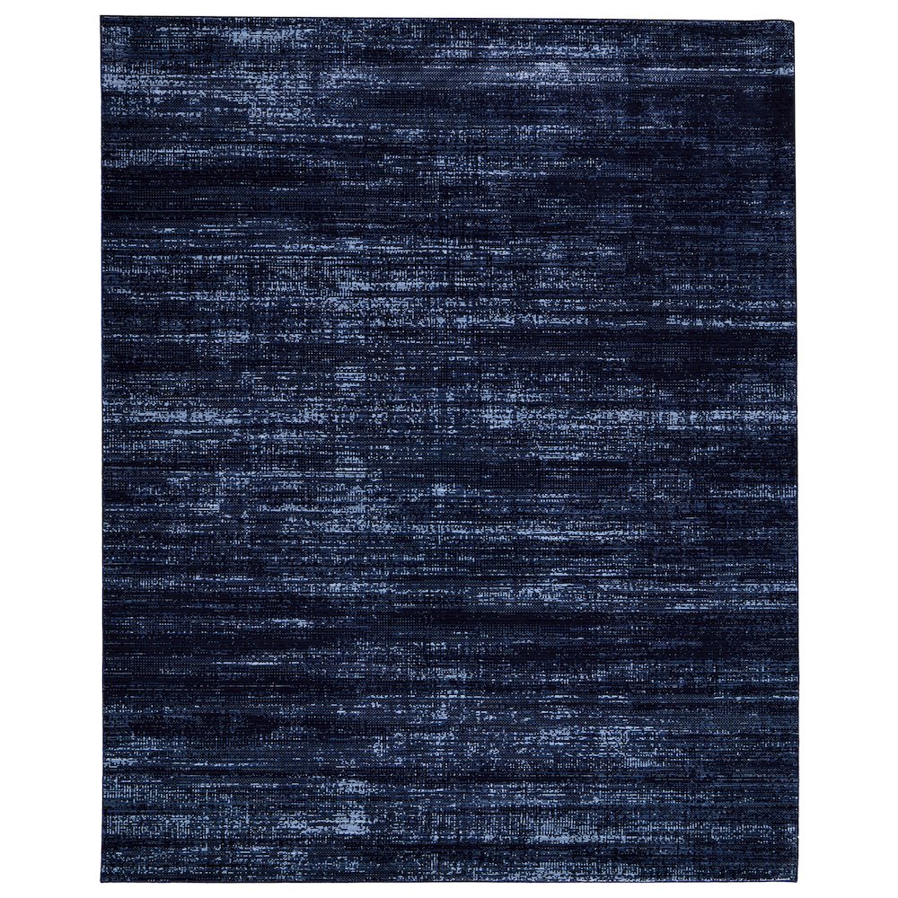Deja Modern Solid, Blue/Black, 5' x 7'-6" Area Rug. Picture 1