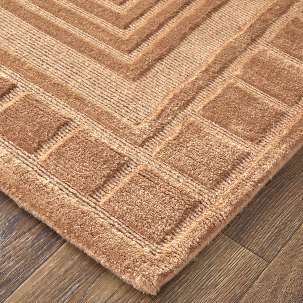 Channels Modern Geometric, Tan/Gold, 5'-6" x 8'-6" Area Rug. Picture 3