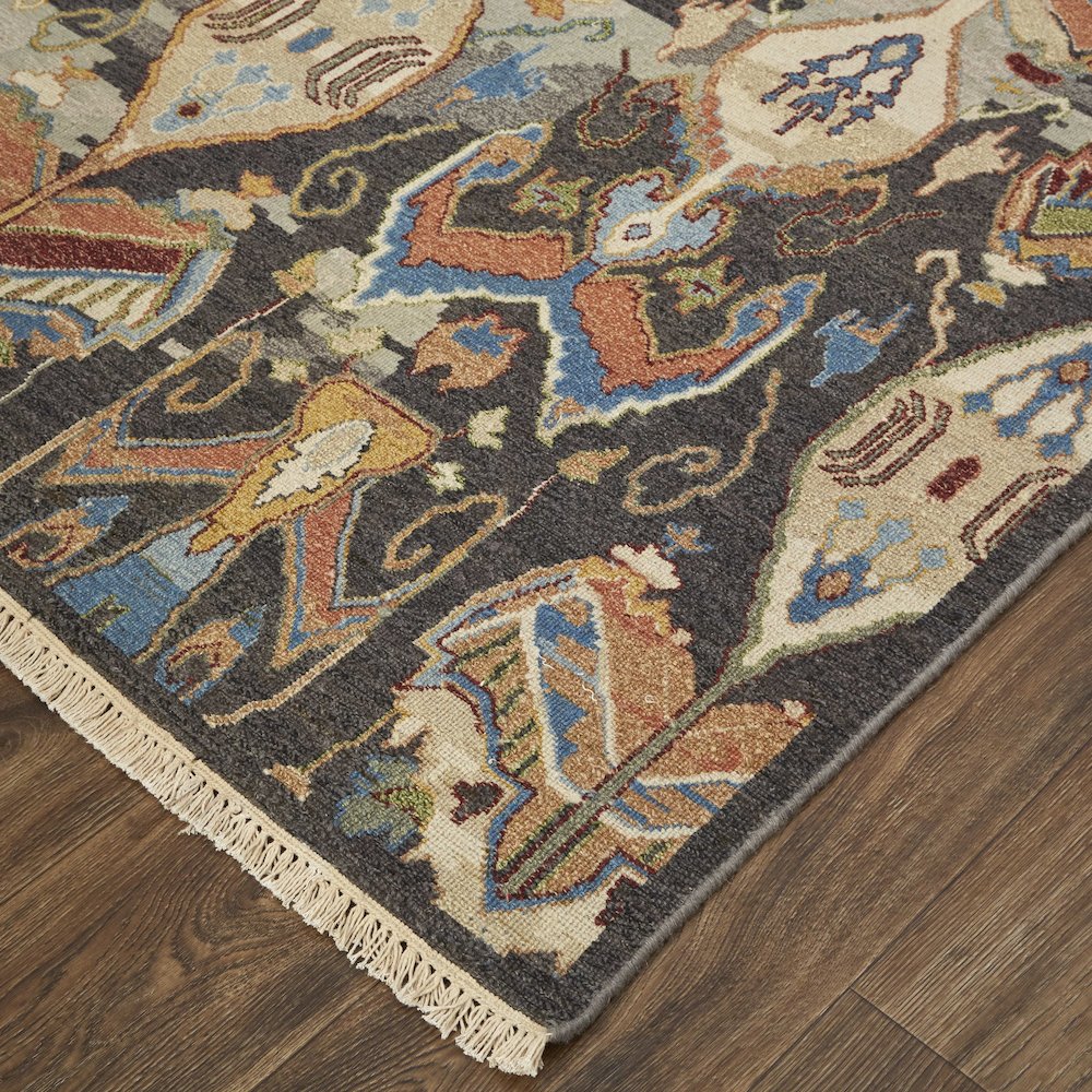 Leylan Transitional Ikat, Taupe/Tan/Orange, 5'-6" x 8'-6" Area Rug. Picture 3