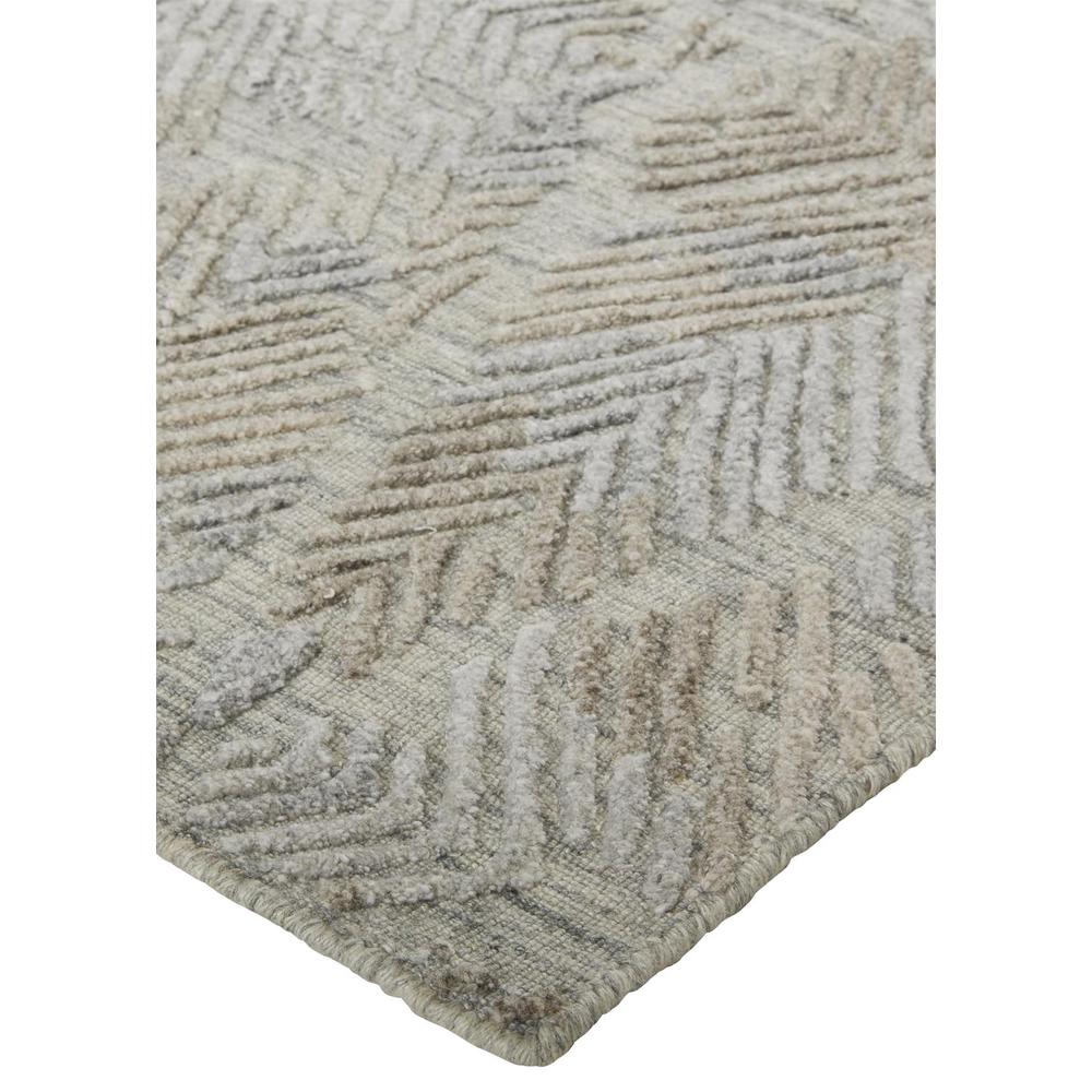 Elias Abstract Chevron Rug, Oyster Gray/Taos Taupe, 5ft x 8ft Area Rug, ELS6718FGRYBRNE10. Picture 3